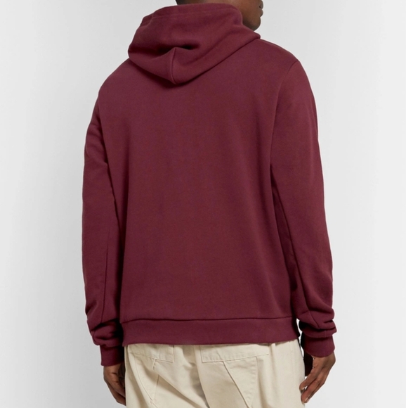John Elliott - Beach Loopback Cotton-Jersey Hoodie - Burgundy - Picture 5 of 10